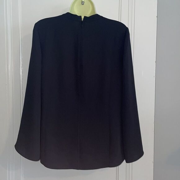Chico’s black polyester blouse with bell sleeves & half moon cutout at neck - Picture 7 of 10